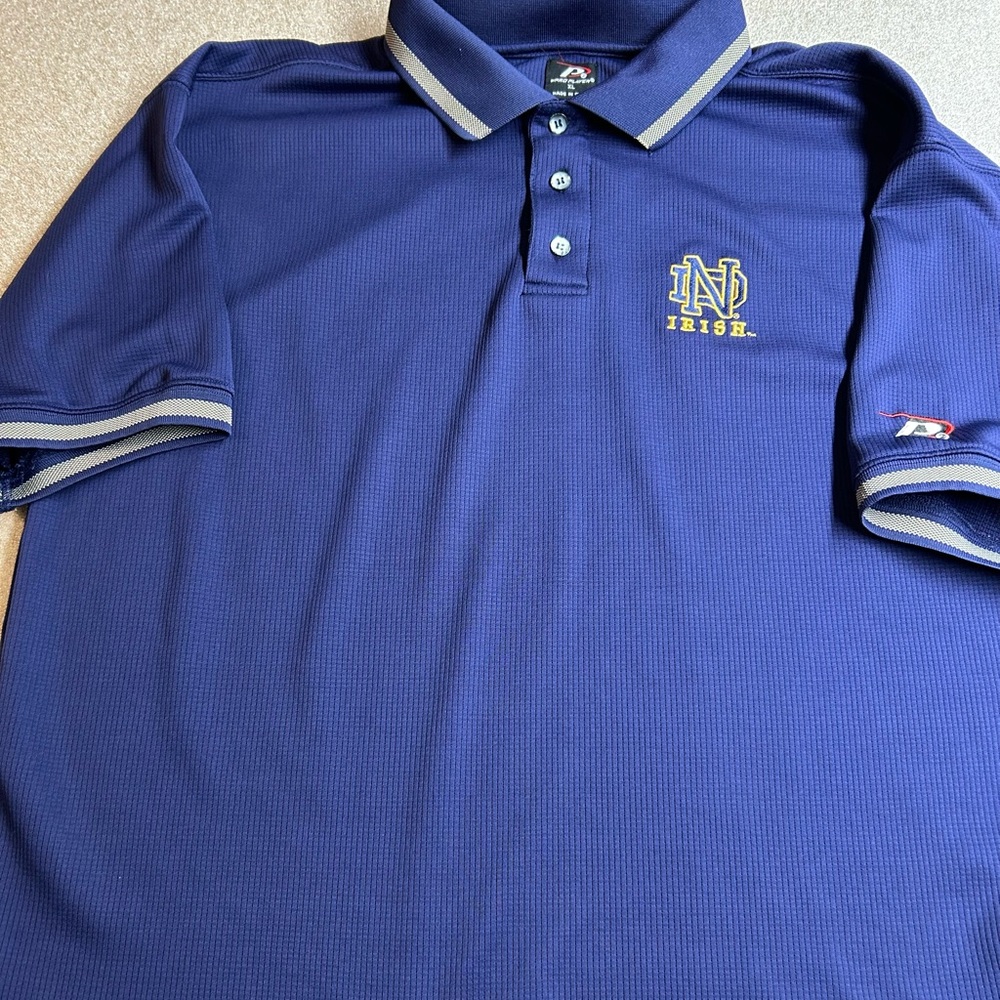 Notre Dame Golf Polo Shirt‎ with Light Gray Details, XL
